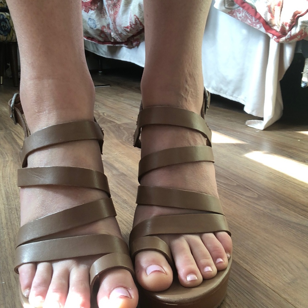 Lucky brand brown leather wedges - Picture 4 of 6